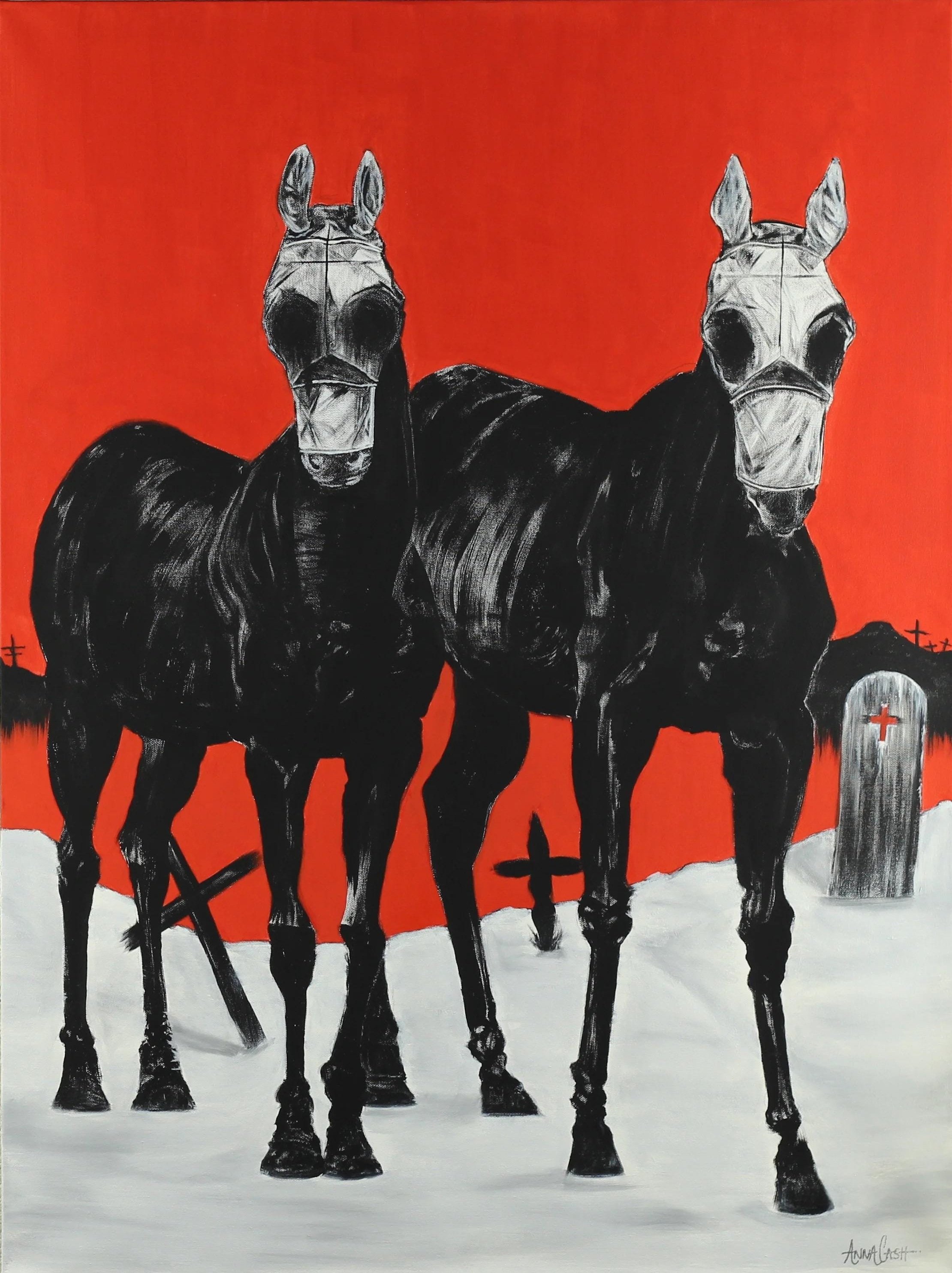 Red Gate #3 (Triptych) - 30” x 40” oil and acrylic on canvas