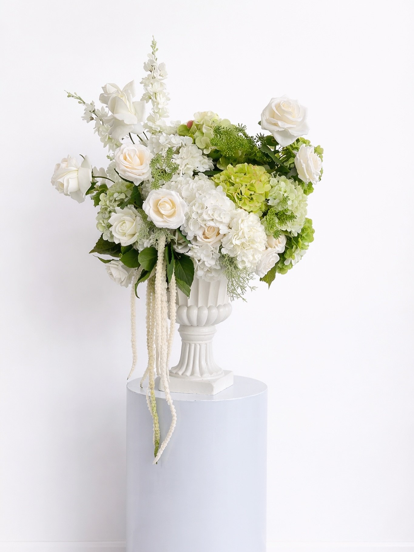 One of our large hydrangea arrangements 😮&zwj;💨☁️✨ These will be up on our website and available to hire very shortly. Get in touch now to secure your dream florals! 🫶🏼