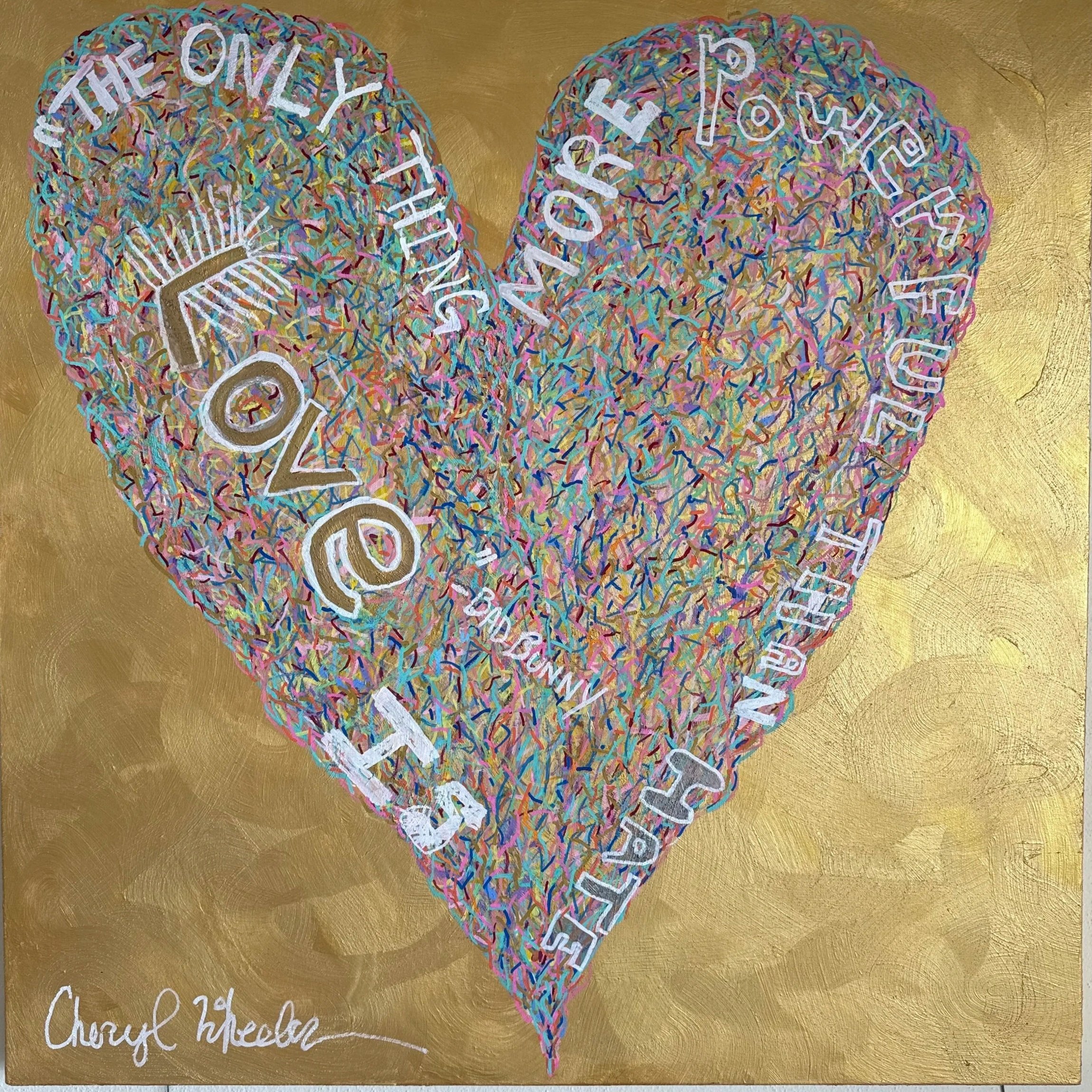 BAD BUNNY INSPIRED HEART - "THE ONLY THING MORE POWERFUL THAN HATE IS LOVE" SOLD EMAIL ME FOR A CUSTOM HEART