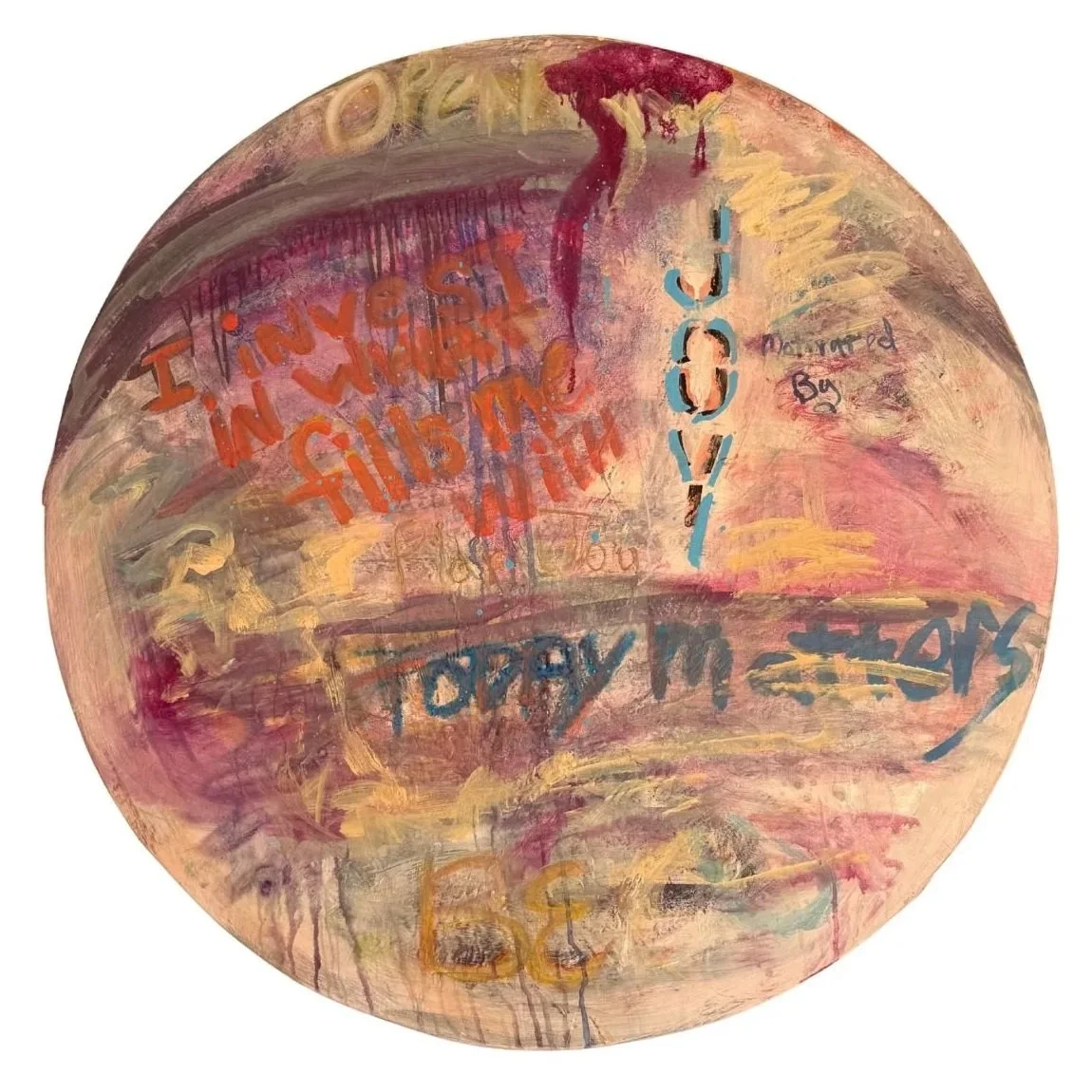 JOY MATTERS TODAY AND I AM MOTIVATED TO INVEST MY FOCUS ON CREATING JOY EVERYDAY.  LARGE 42 INCH ROUND 