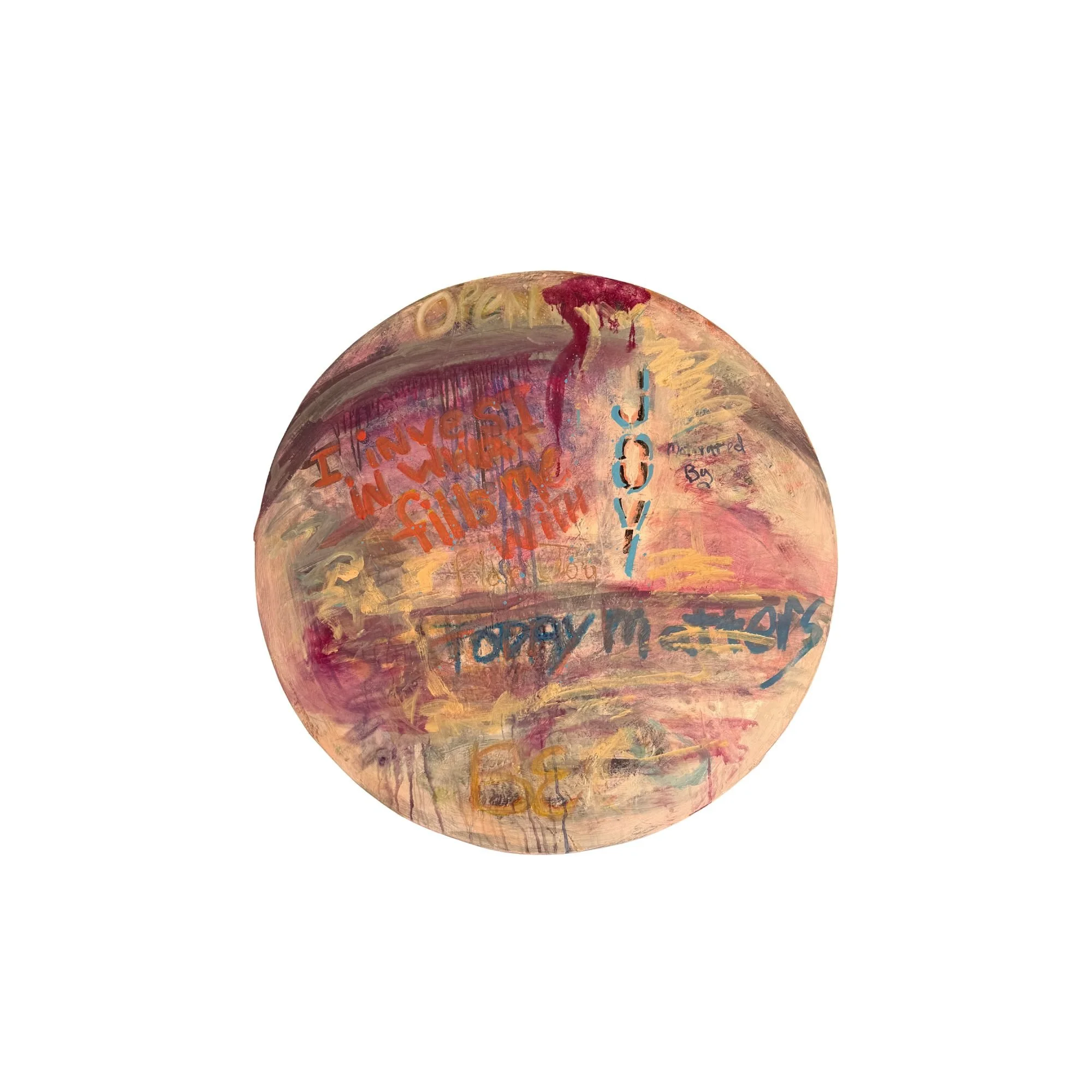 JOY MATTERS TODAY AND I AM MOTIVATED TO INVEST MY FOCUS ON CREATING JOY EVERYDAY.  LARGE 42 INCH ROUND 