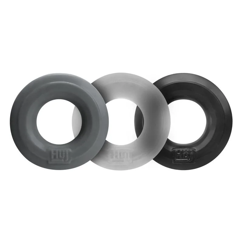HUJ3 Cock Rings by Hunkyjunk 3 Pack - Grey