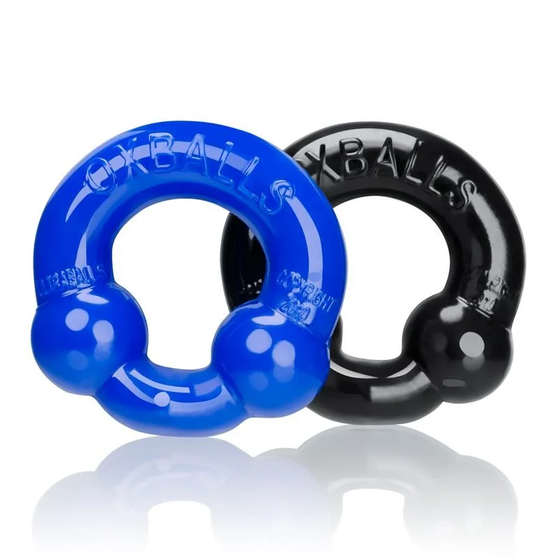 OxBalls Ultraballs Cock Rings 2 Pack - Blue & Black
