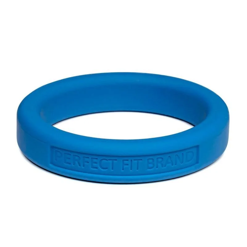Perfect Fit Classic Silicone Medium Stretch Penis Ring 44mm Blue