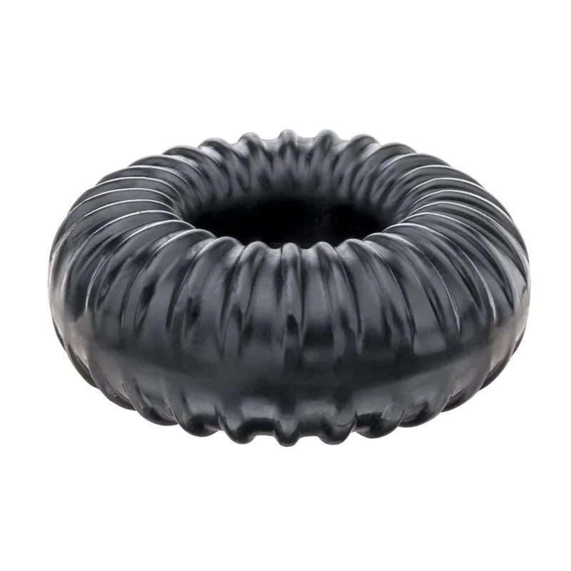Perfect Fit Ribbed Cock Ring - Black