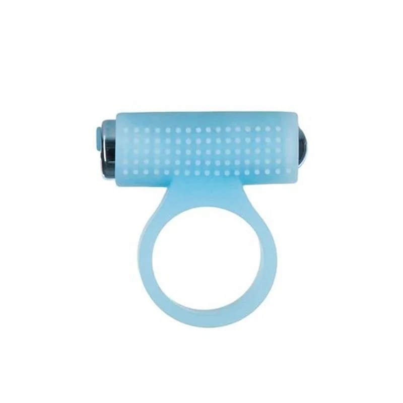 PowerBullet Power Bullet Cosmic Cock Ring w Bullet Glow in the Dark - Blue
