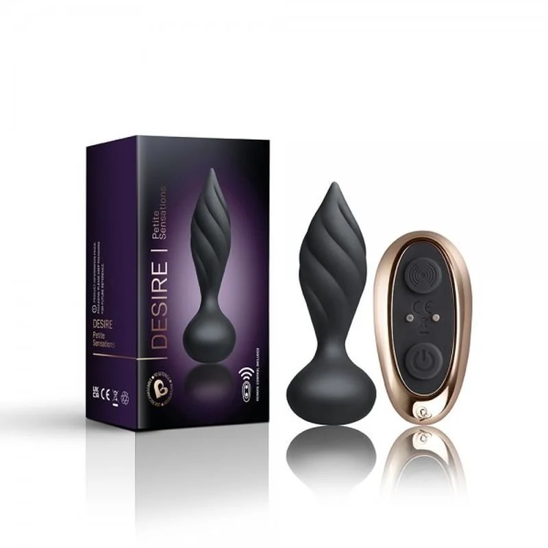 Rocks Off Petite Sensation Desire Butt Plug w Remote - Black