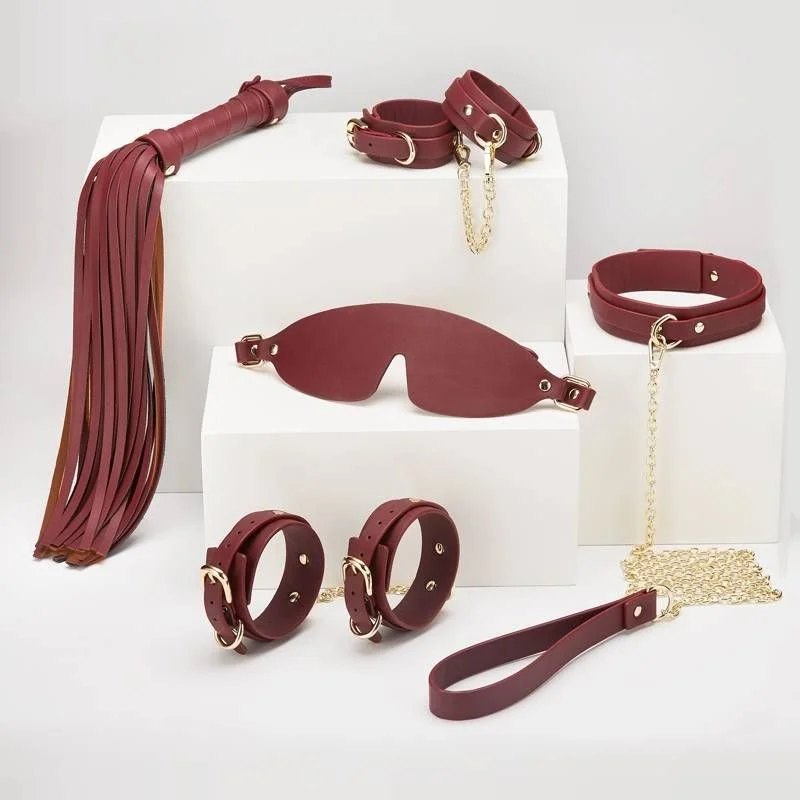 Daytona Deluxe Bondage Play Kit Burgundy Gold - 8 Piece Set