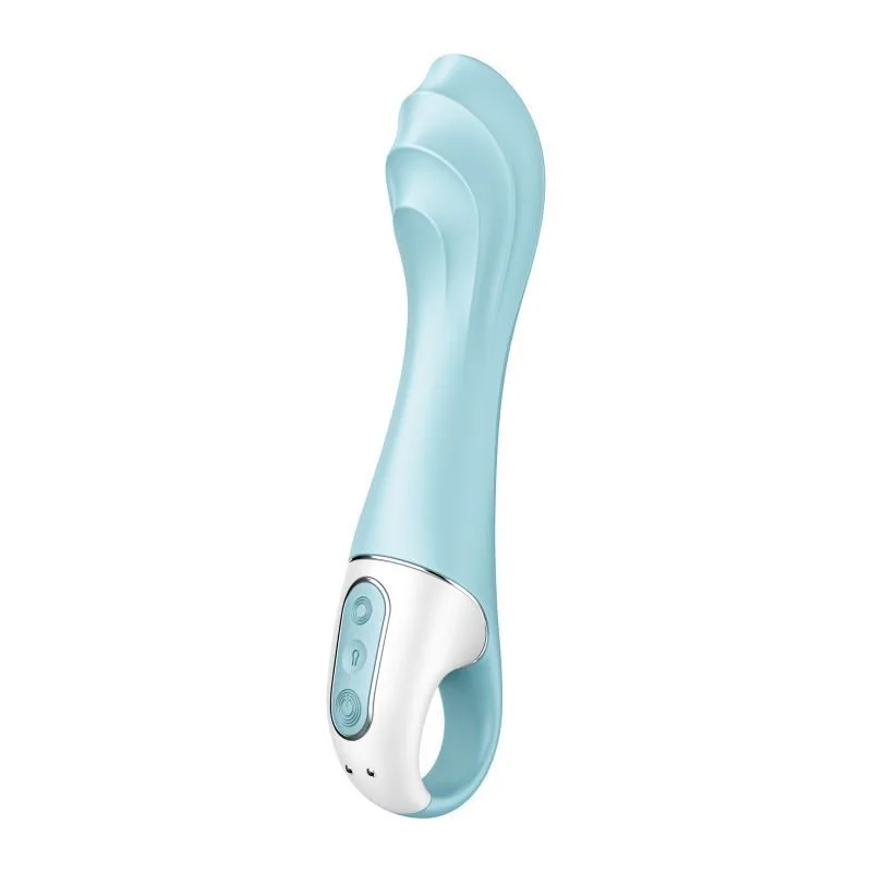 Satisfyer Air Pump 5+ App Compatible Inflatable G Spot Vibrator 8" - Blue