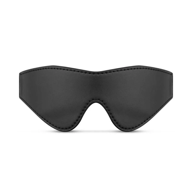 Bedroom Fantasies Faux Leather Blindfold - Black