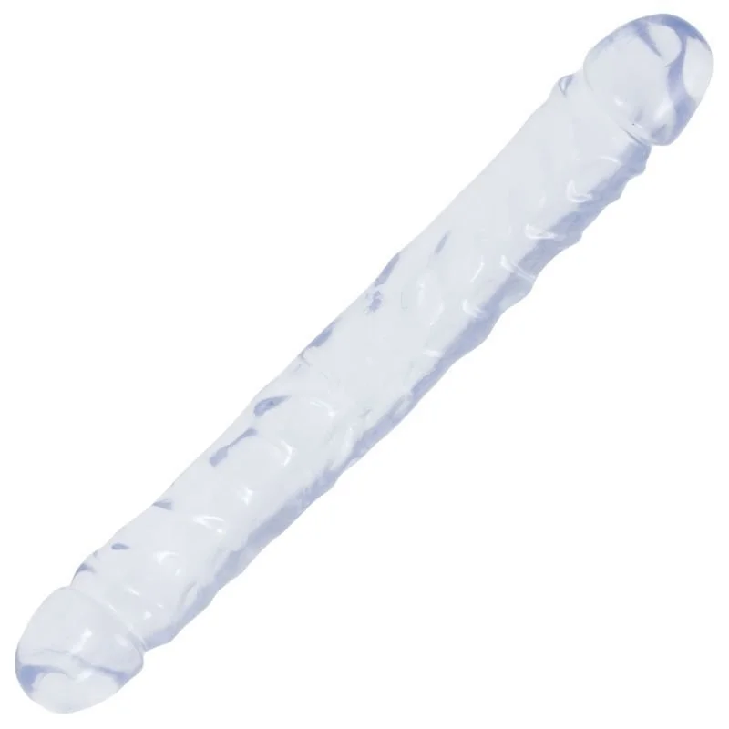 Crystal Jellies Jr. Double Dildo 12" - Clear