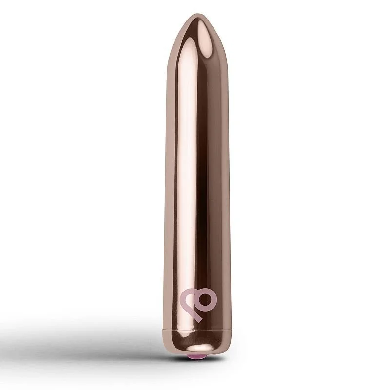 Rocks Off Golden Rose Rechargeable Vibrating Bullet Vibrator - Golden