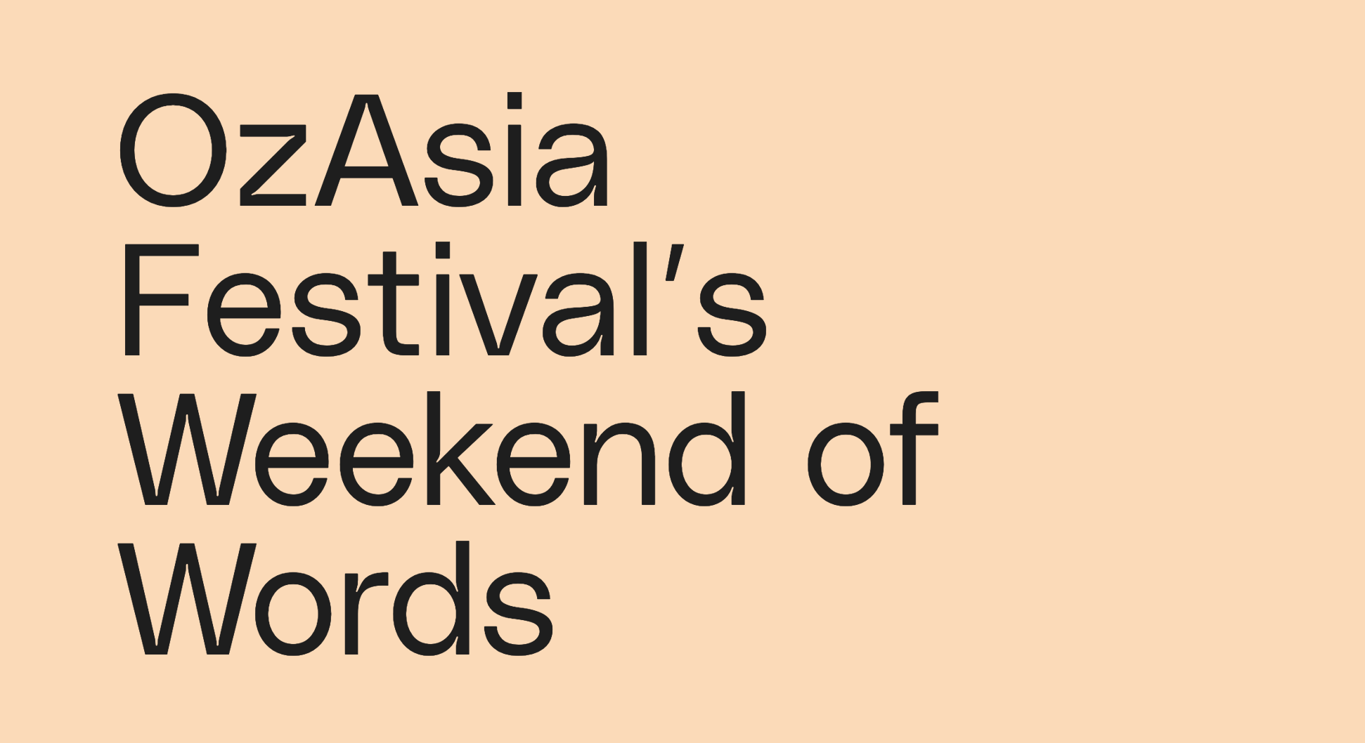 OzAsia Festival's Weekend of Words