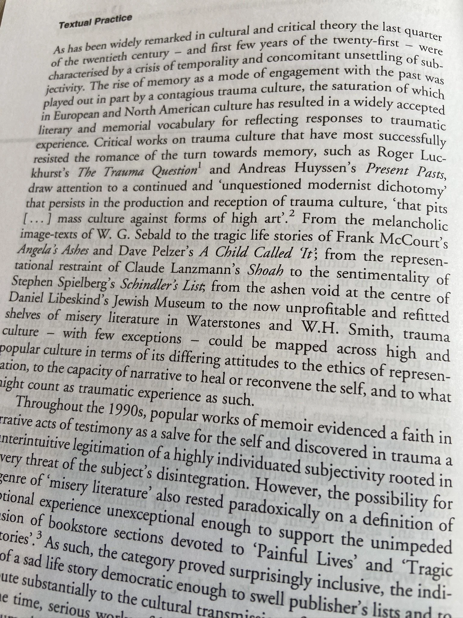 Caressing the Wound / Textual Practice