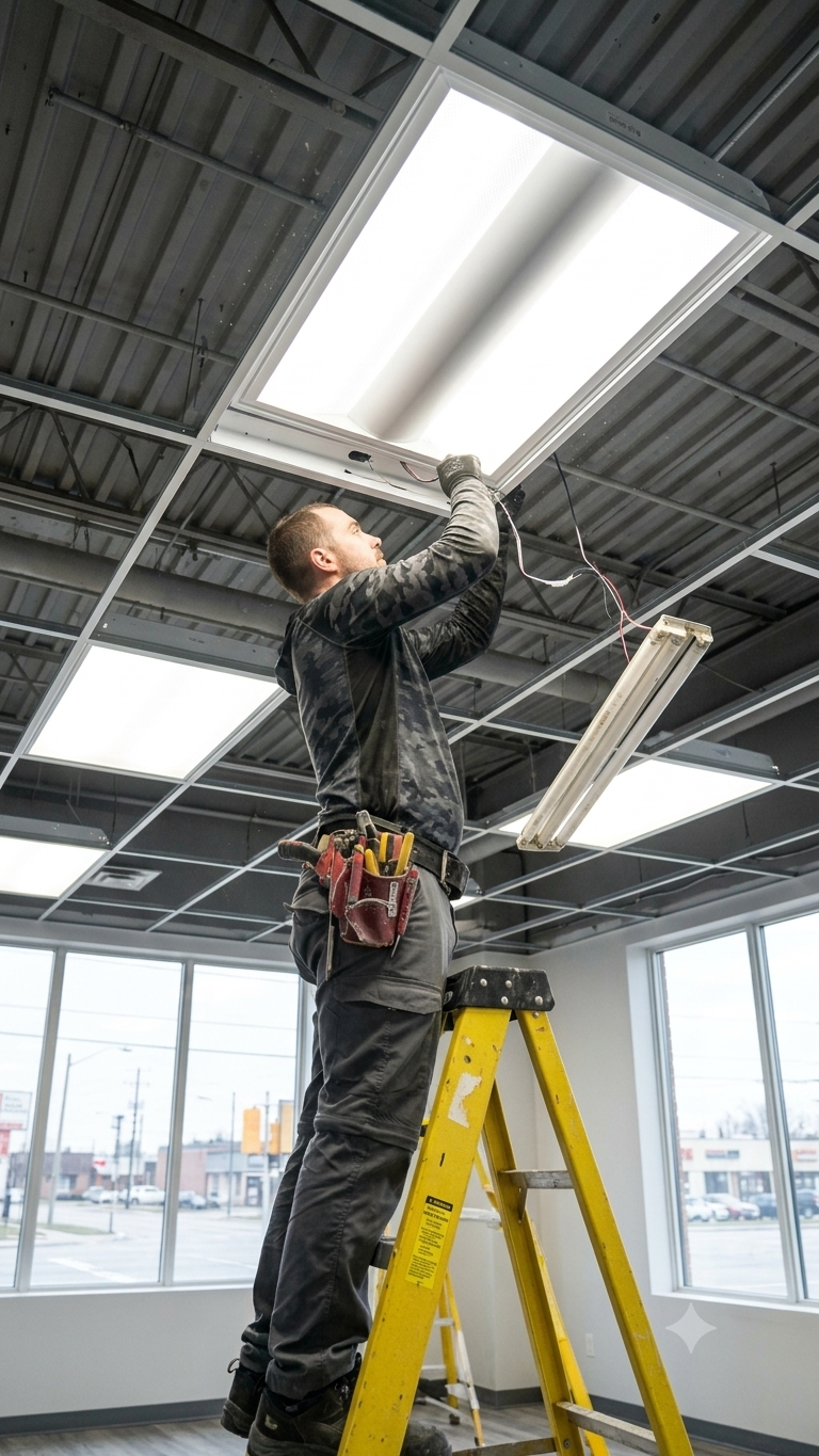 Commercial Lighting Upgrade in Etobicoke: What a Tenant Unit Retrofit Actually Involves