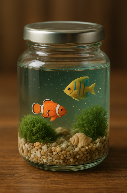 A Tiny Sealed Under-the-Sea World: How to Make a Mini Fish Terrarium (No Real Fish, All the Charm)
