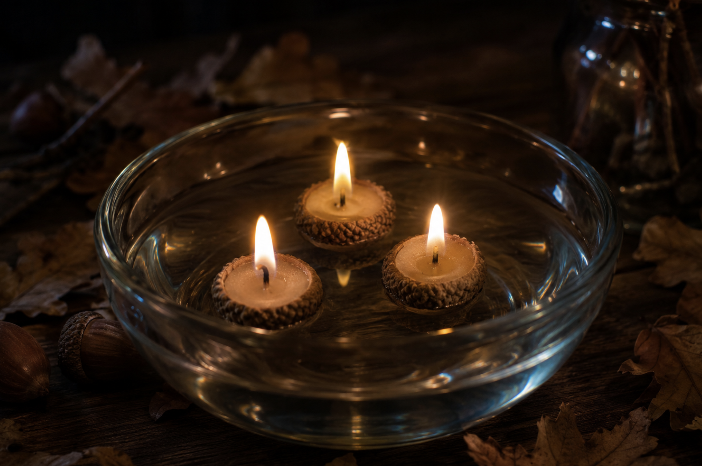 Making Acorn Cap Floating Candles: Tiny Flames, Big Peace