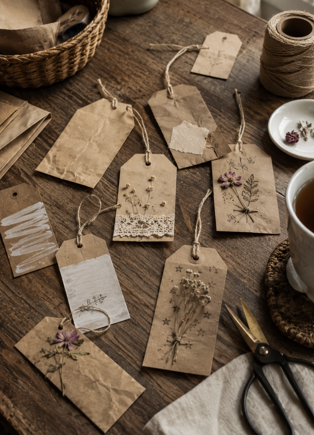 Turning Paper Grocery Bags into Gift Tags