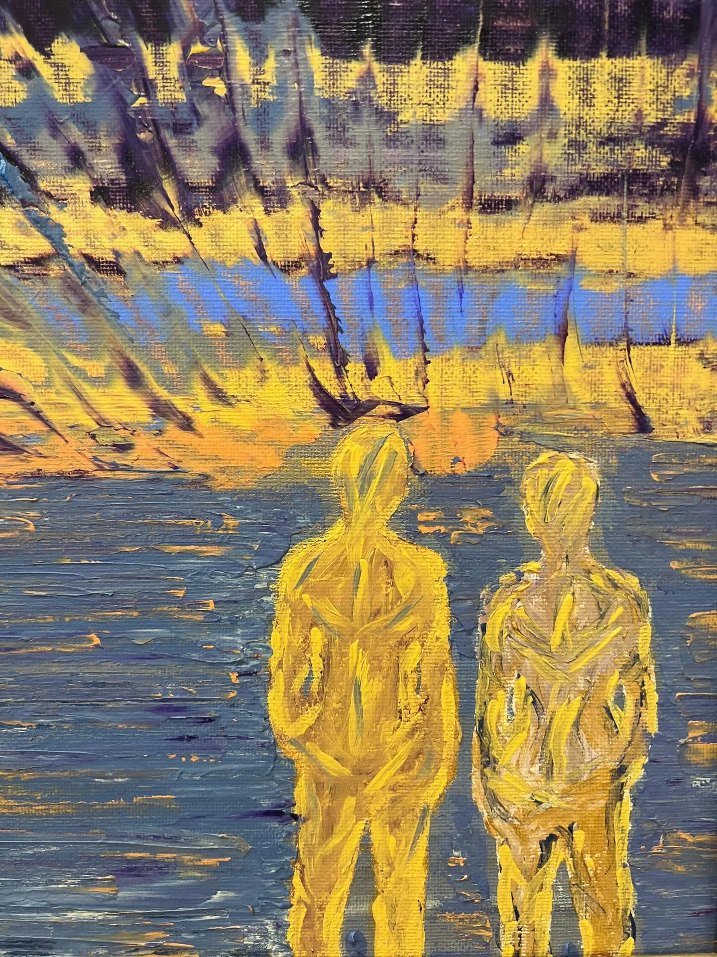 Kindred 👥, Acrylic on canvas panel, 8x10.