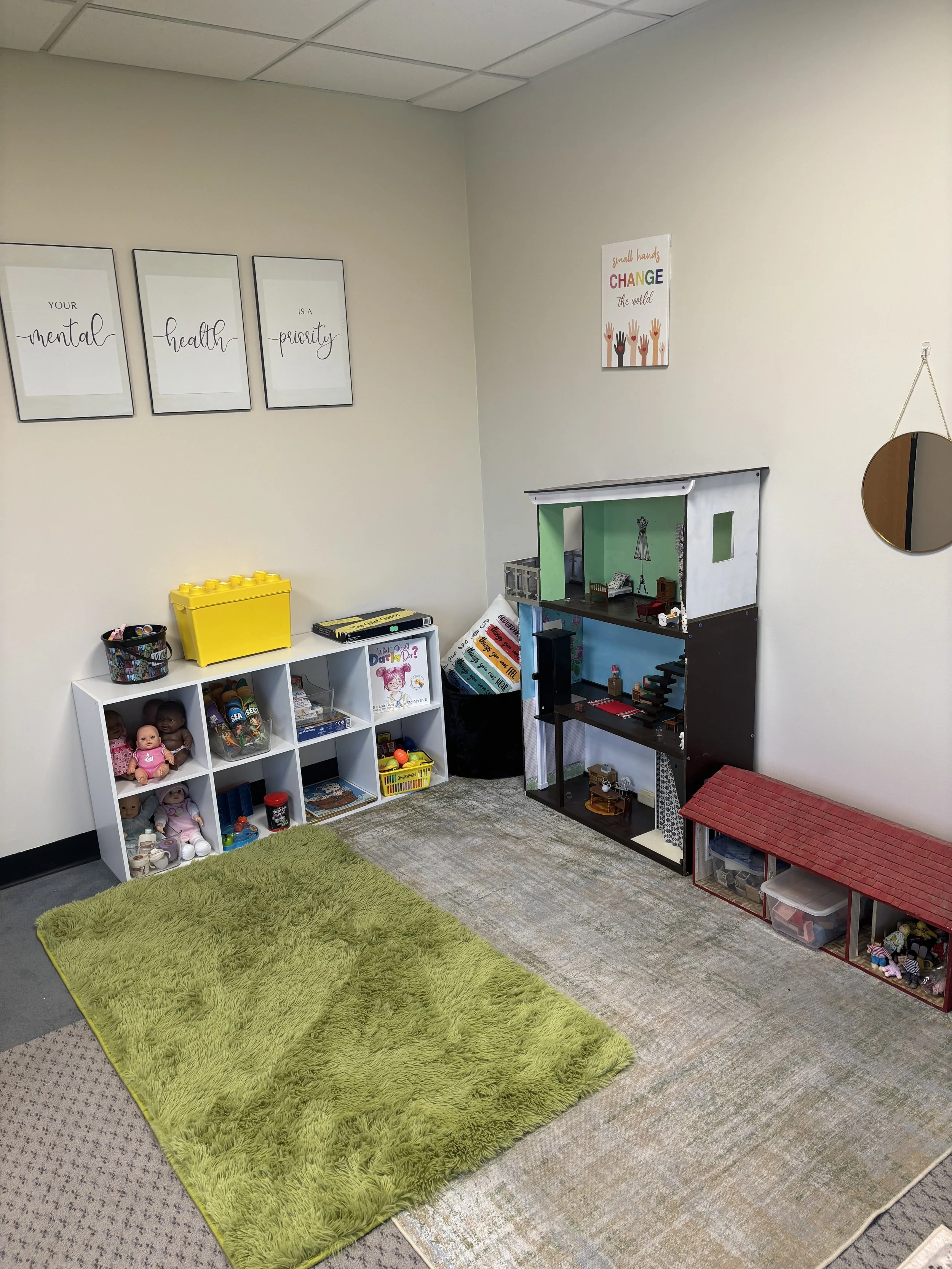 Children's therapy playroom in mental health office in Chariton
