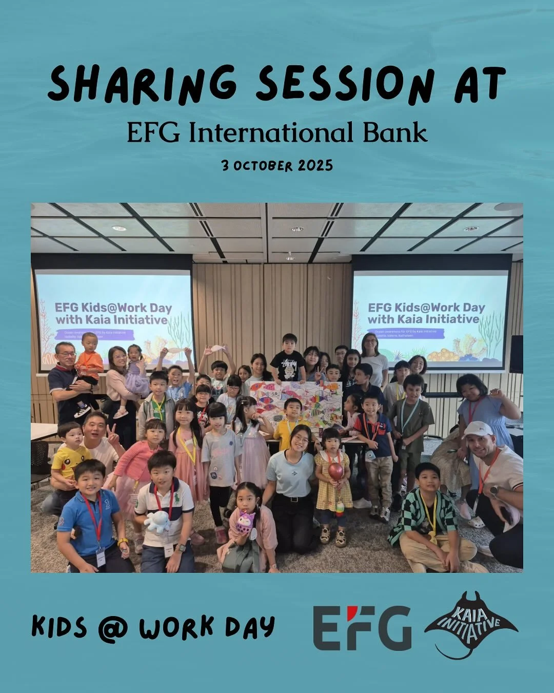 Thank you EFG International Bank for having us! ๐On 3 Oct, (Children's Day) our members Katheleen, Valerie, and Isabelle delivered an educational presentation and sharing session at EFG Kids @ Work Day! ๐ง๐ From lively discussions to hands-on arts-