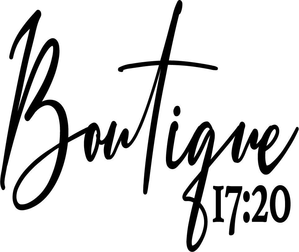 Stylized text "Boutique 17:20" in script font