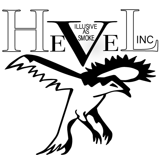 Logo of Hevel Inc. featuring a stylized bird and the word 'Illusive' inside the letter 'V'.