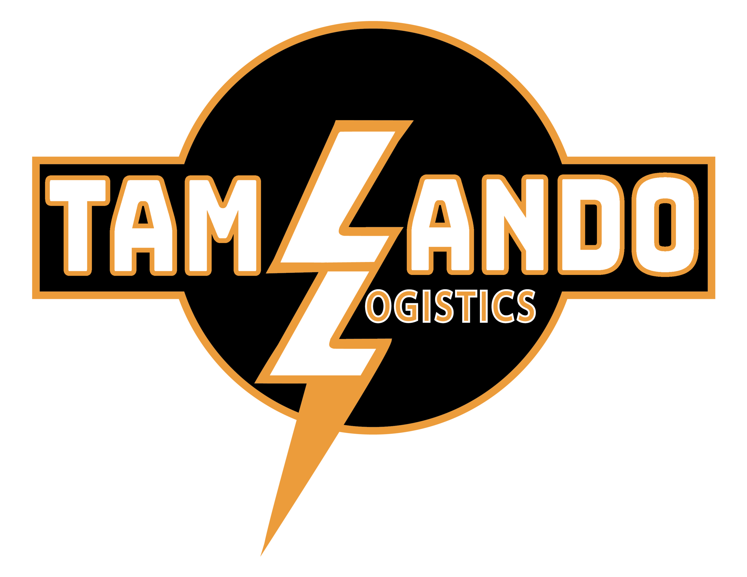 Tam Lando Logistics logo with a lightning bolt design, orange and black colors.
