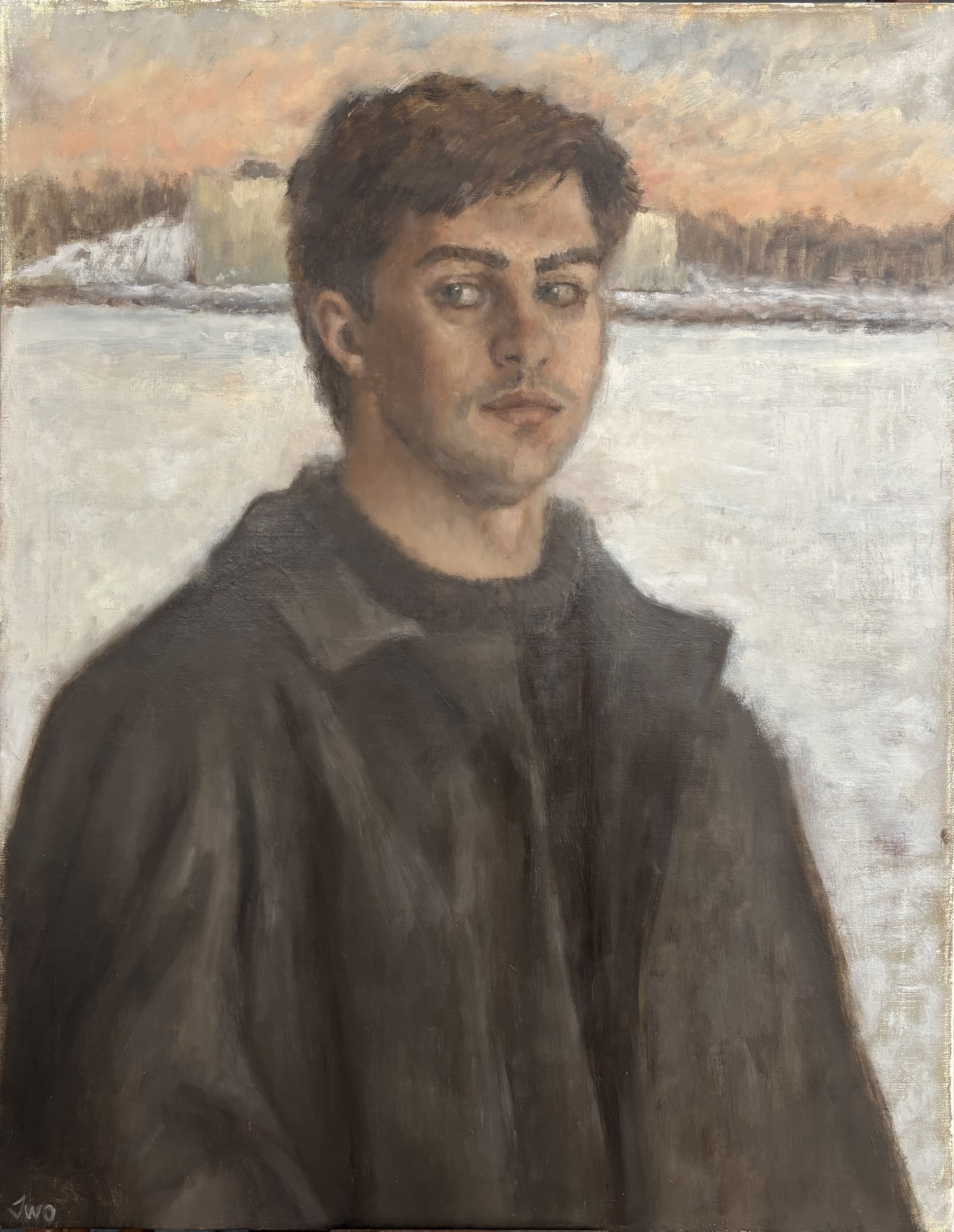 Self portrait at 29, oil on oil primed linen, 28x22"inches, 2026