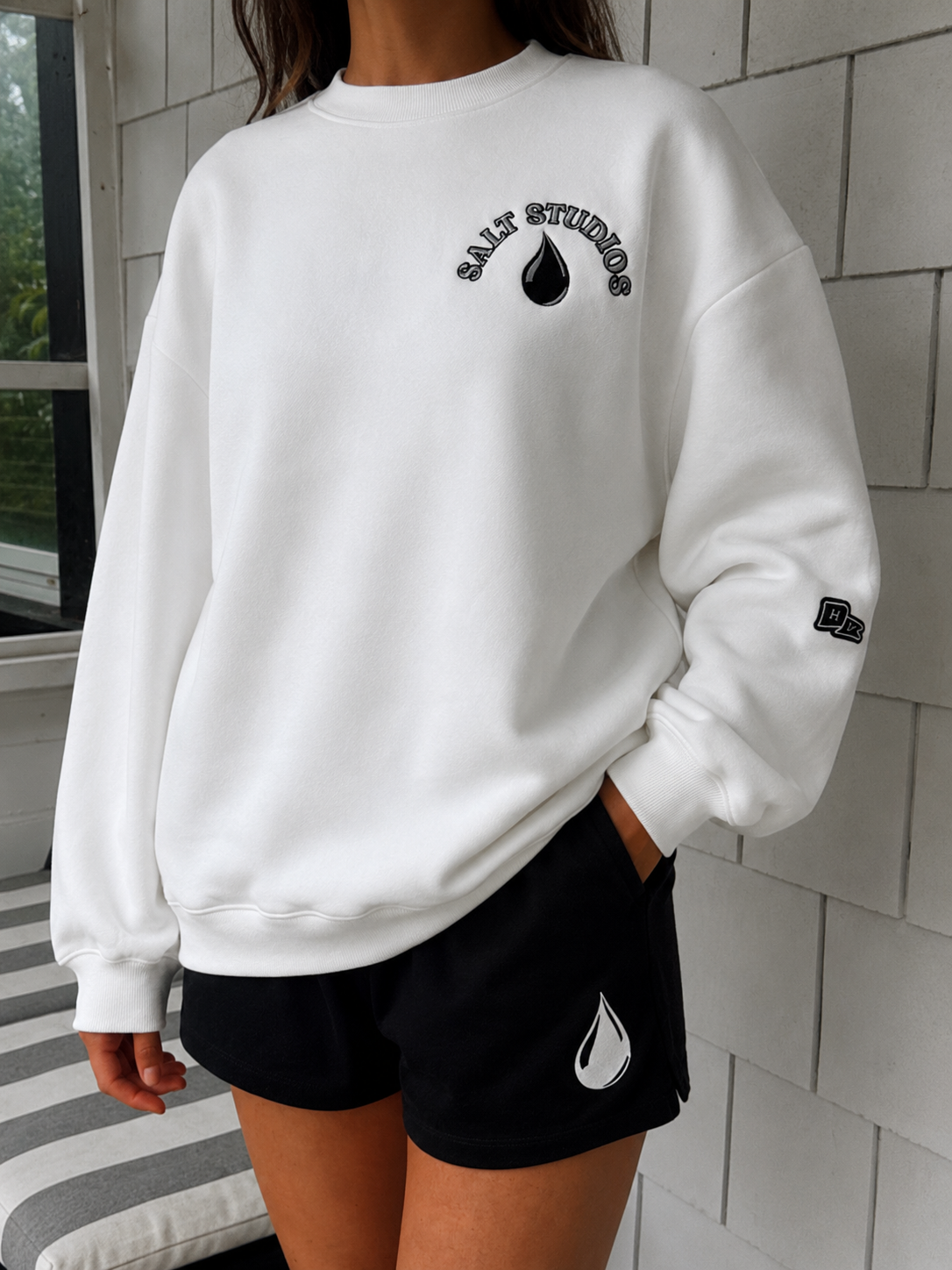 Salt X Hype & Vice Crewneck Fleece - White