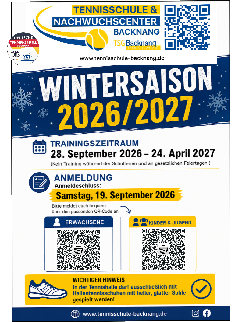 Anmeldung zur Wintersaison 2026/27