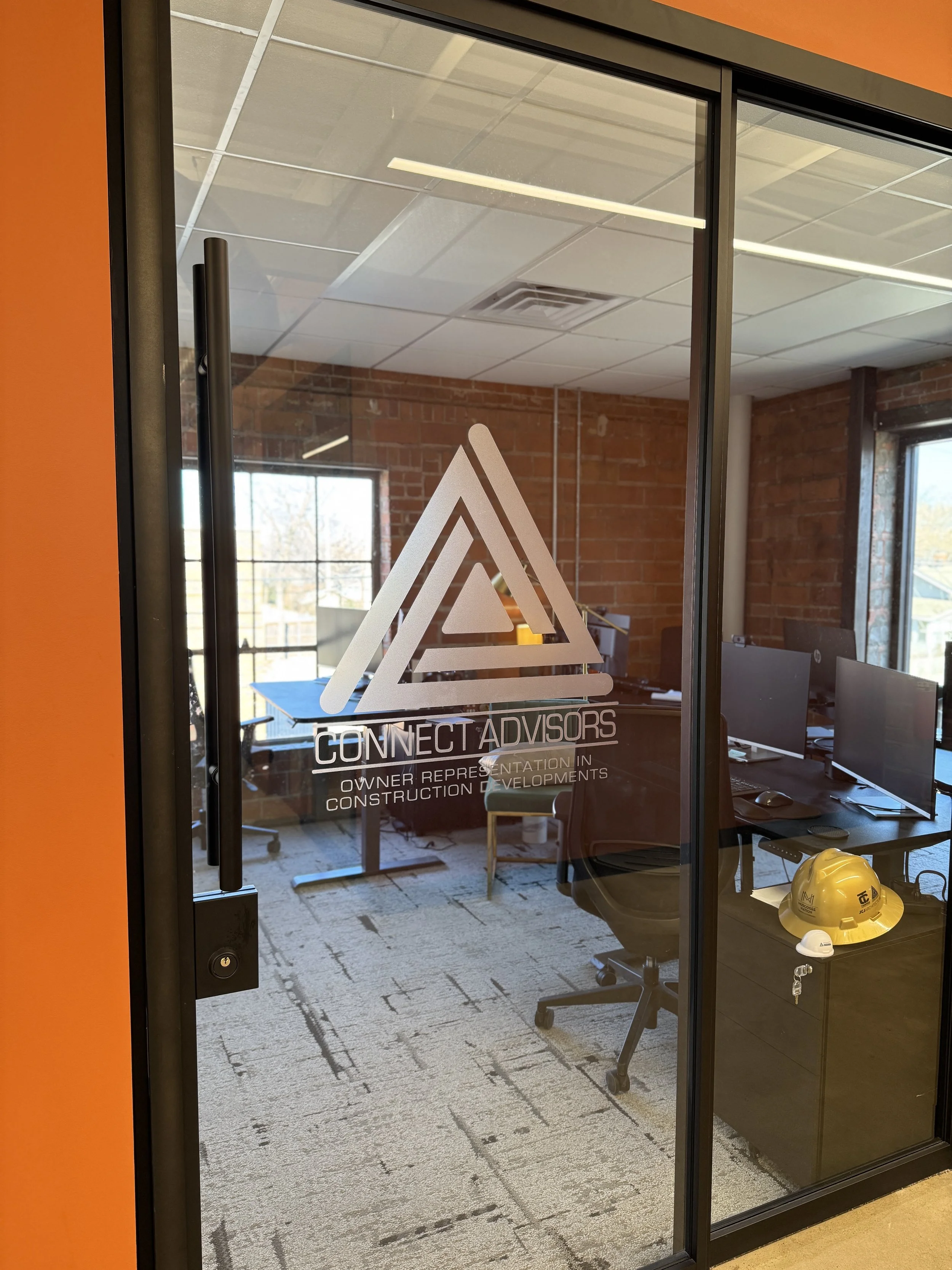 Window graphics for construction consultation