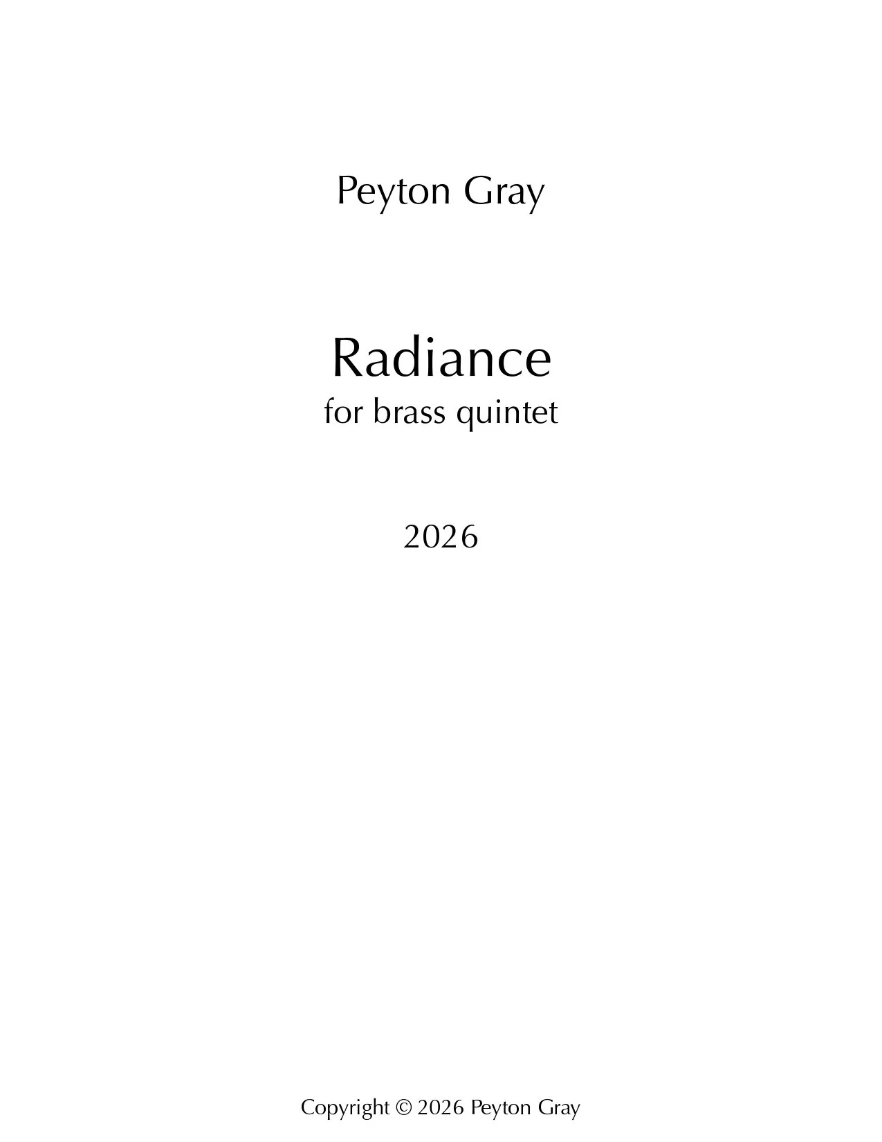Radiance - Score and Parts