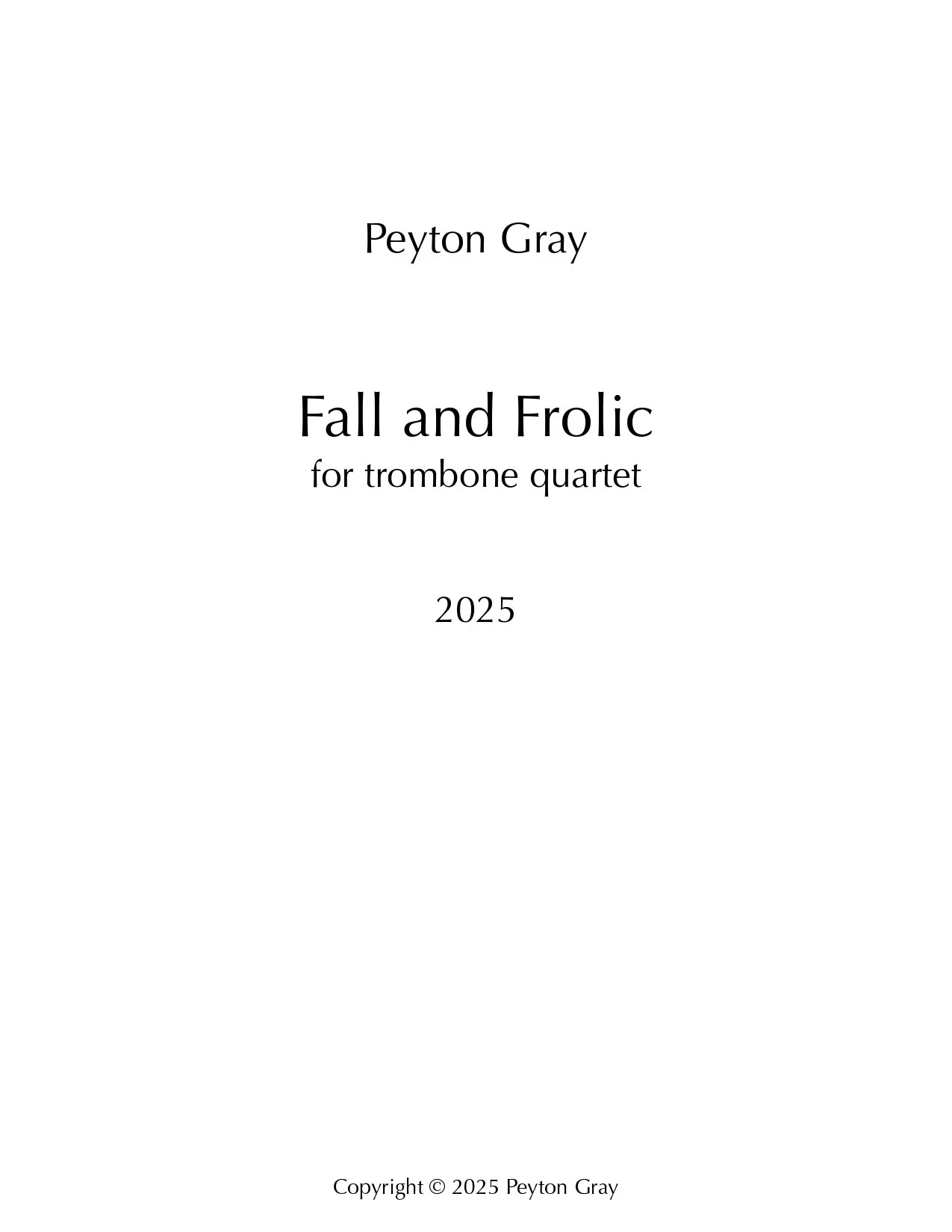 Fall and Frolic - Score and Parts