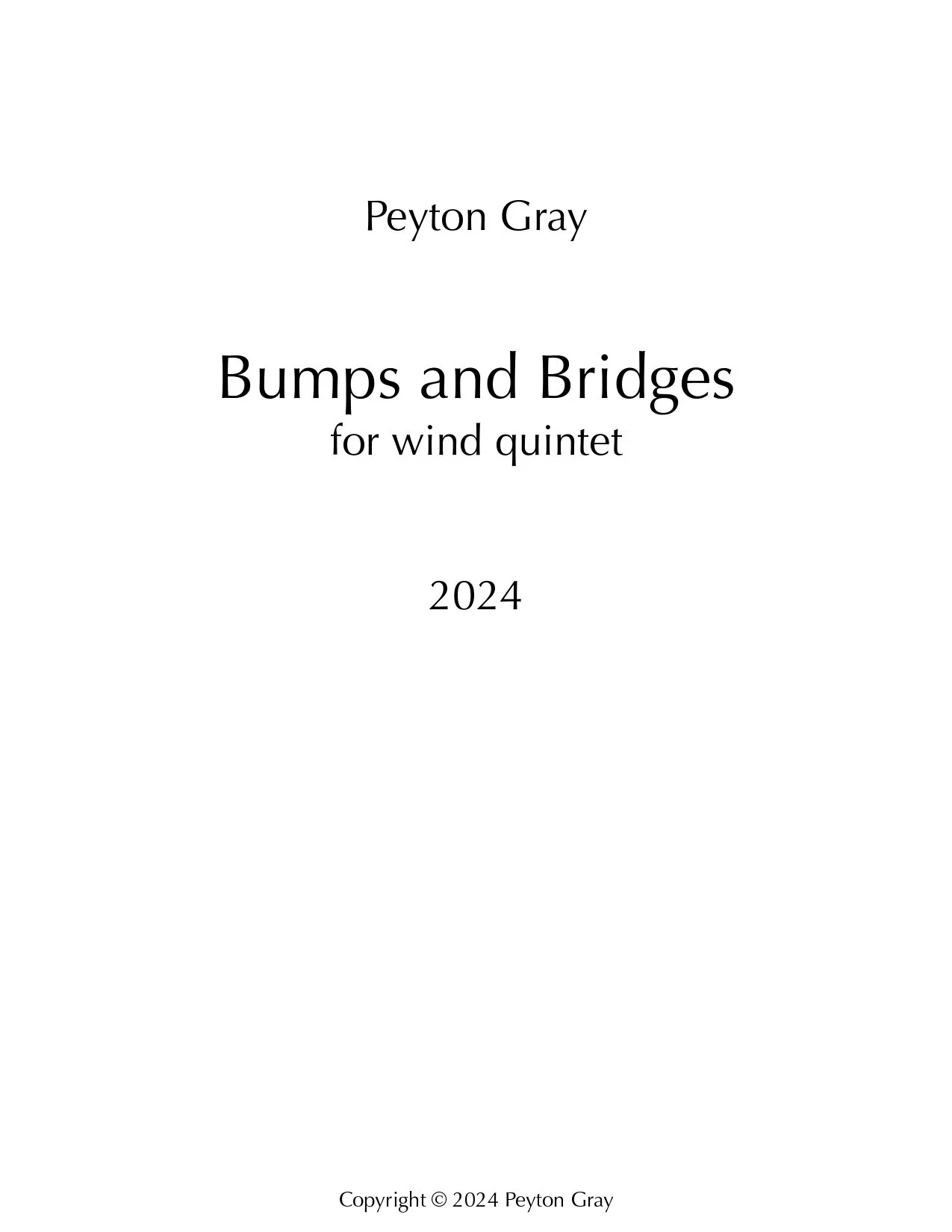 Bumps and Bridges - Score and Parts