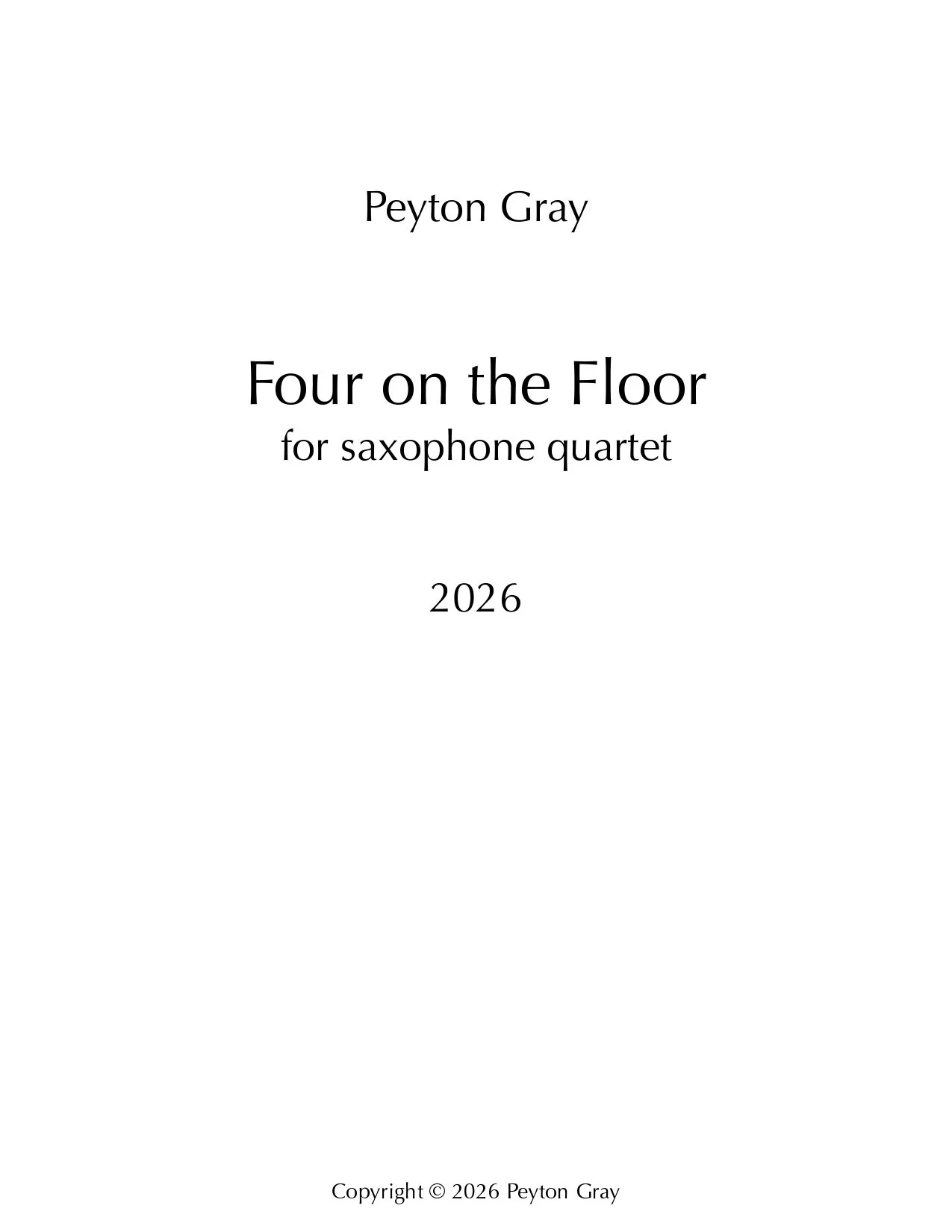 Four on the Floor - Score and Parts
