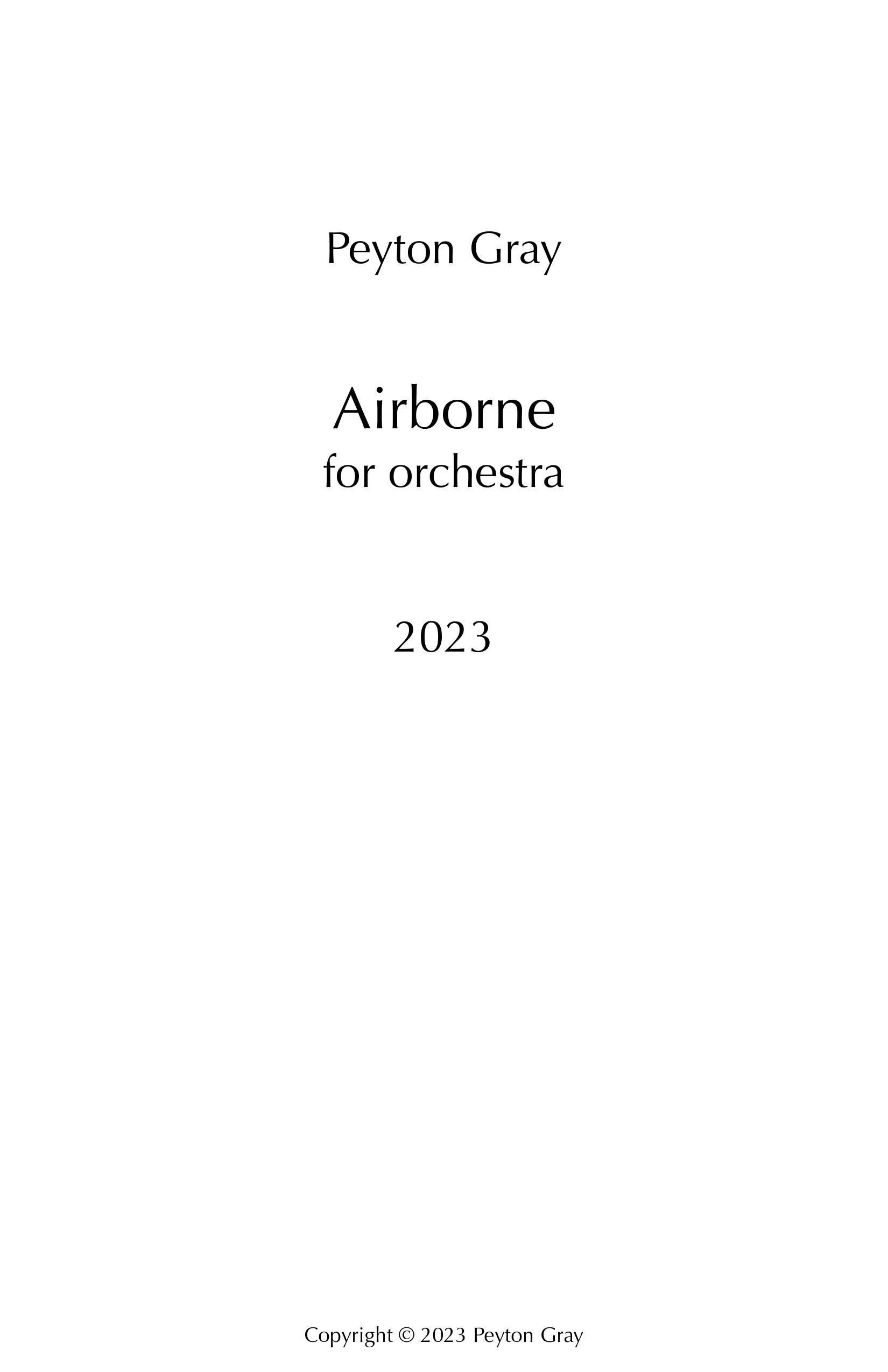 Airborne (orchestra) - Score
