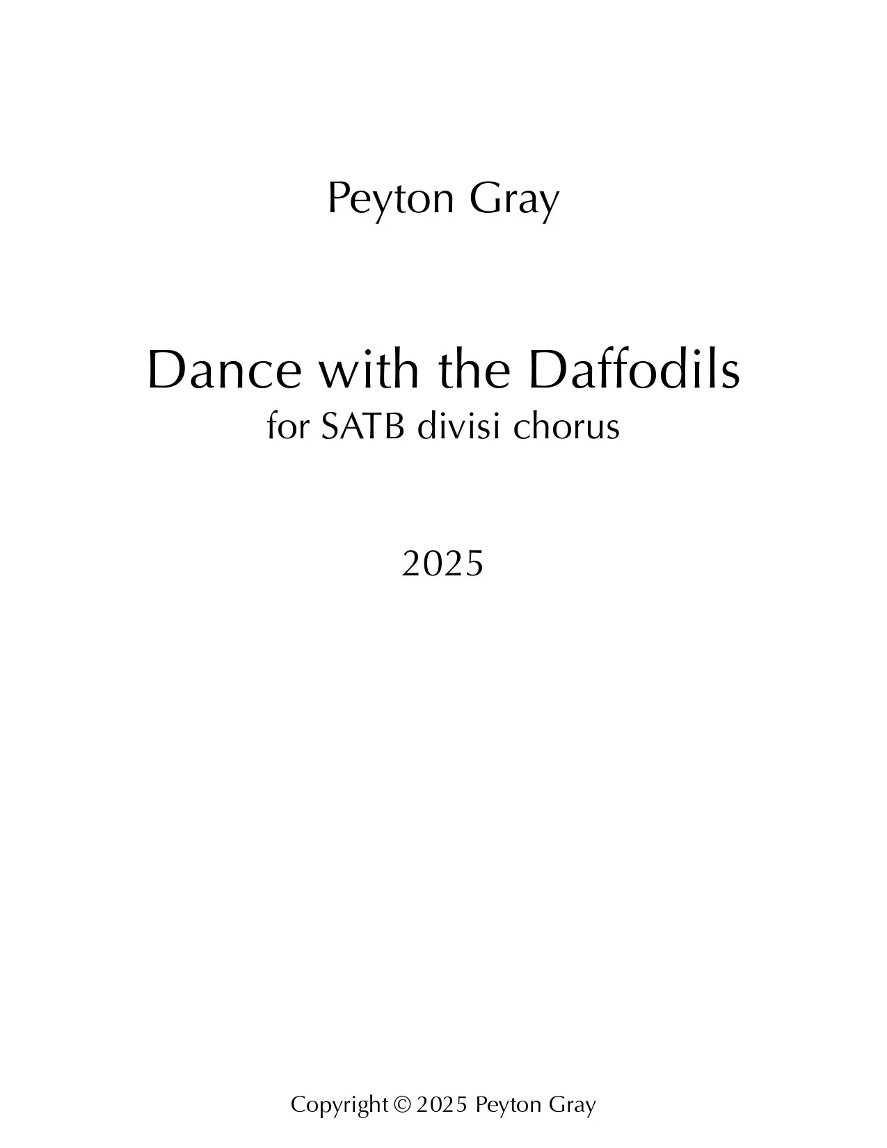 Dance with the Daffodils - Score