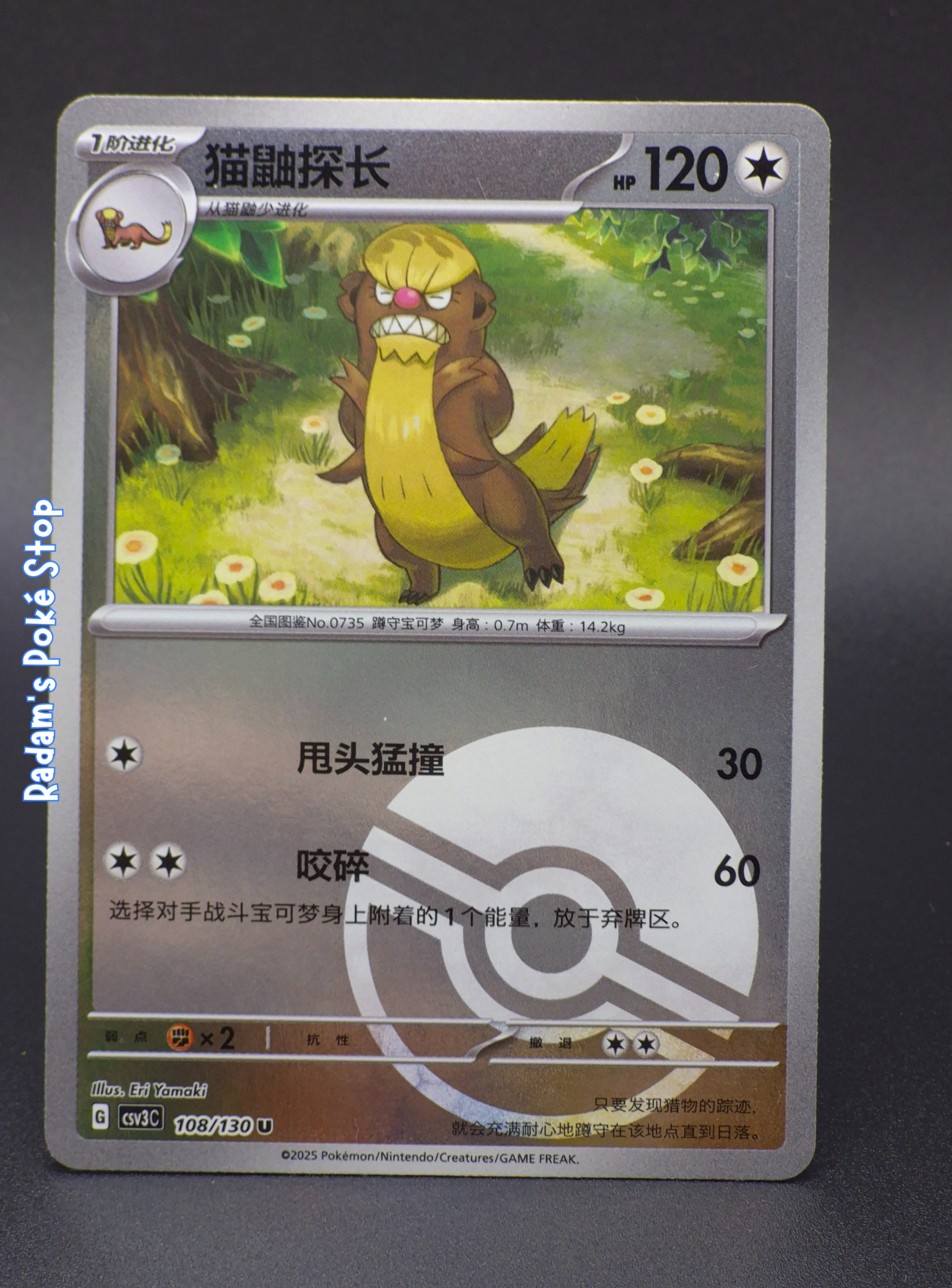 Gumshoos #108 Simplified Chinese, csv 3C, Poké Ball