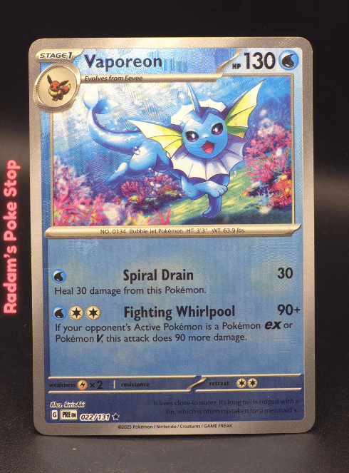 Vaporeon #022 Prismatic Evolutions Poke Ball