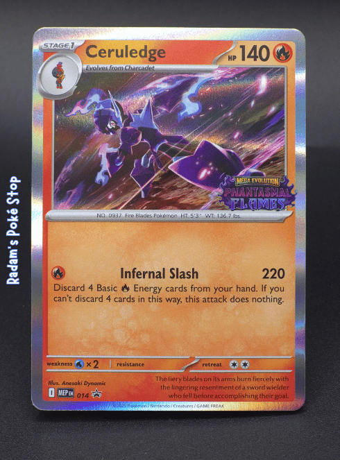 Ceruledge #014 MEP Phantasmal Flames Pre Release Stamped Promo Holo