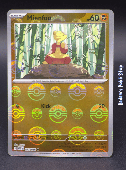 Mienfoo #052 White Flare Poke Ball