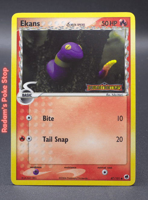 Ekans #47 Dragon Frontiers, Reverse Holo Stamped