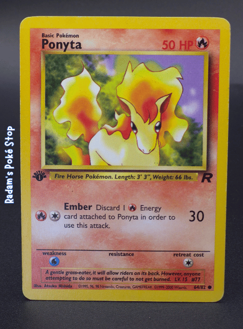 1st Edition Ponyta #64 Team Rocket
