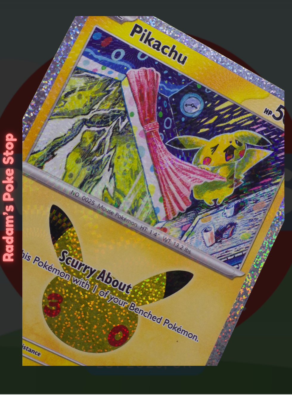 Pikachu 10/30 032/128, 30th Celebrations, Pikachu Rare Subset presented by Pokémon TCG. 