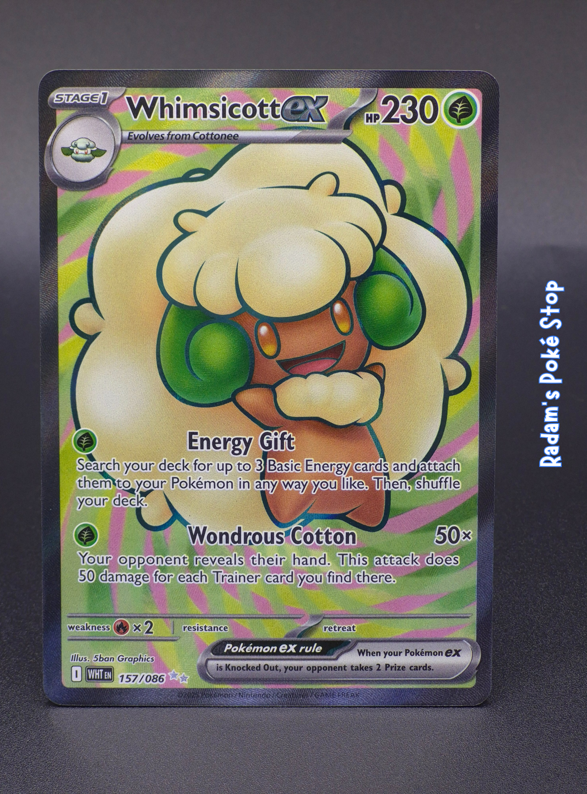 Whimsicott ex #157 White Flare UR