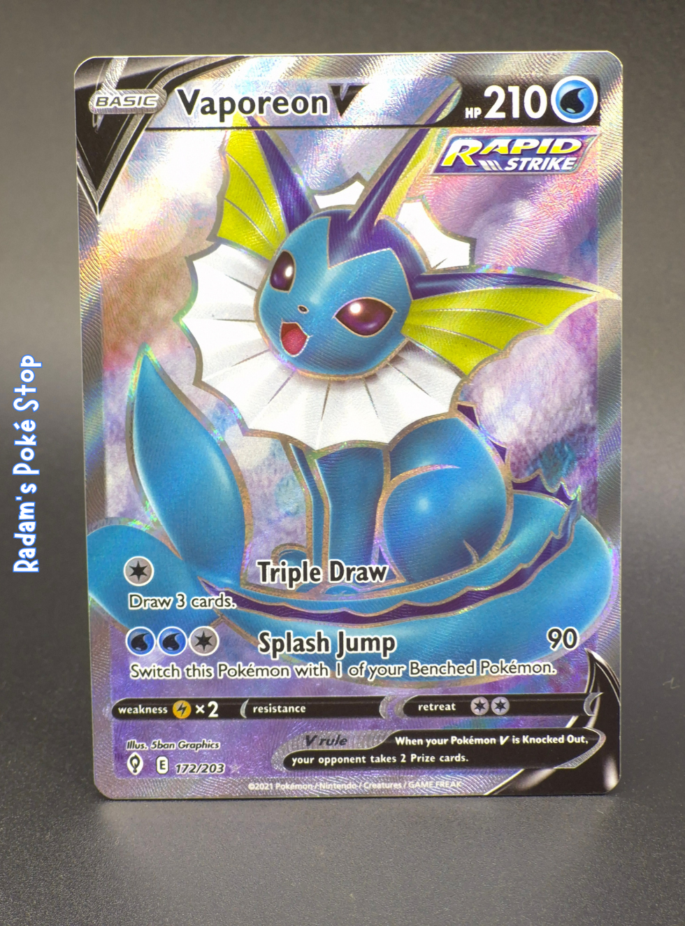 Vaporeon V #172 Evolving Skies UR