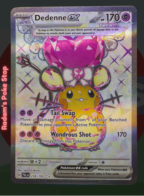 Dedenne ex 239/193 Paldea Evolved, Ultra Rare, presented by Pokémon TCG. 