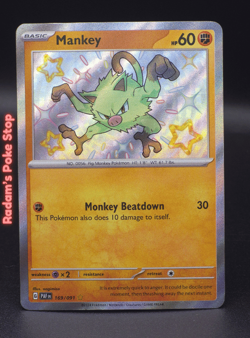 Mankey #169 Paldean Fates Shiny Rare