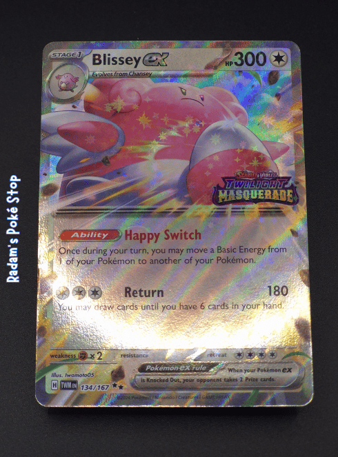 Blissey ex #134 Twilight Masquerade Stamped Promo DR